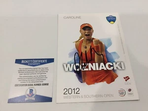 Caroline Wozniacki Signed Autographed 5x7 W&S Tennis Card Beckett BAS COA a - Picture 1 of 3
