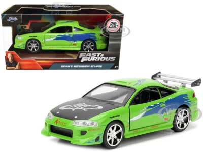 BRIAN'S 1995 MITSUBISHI ECLIPSE VERDE "VELOZES E FURIOSOS" 1/32 DIECAST JADA 97609 - Imagem 1 de 3