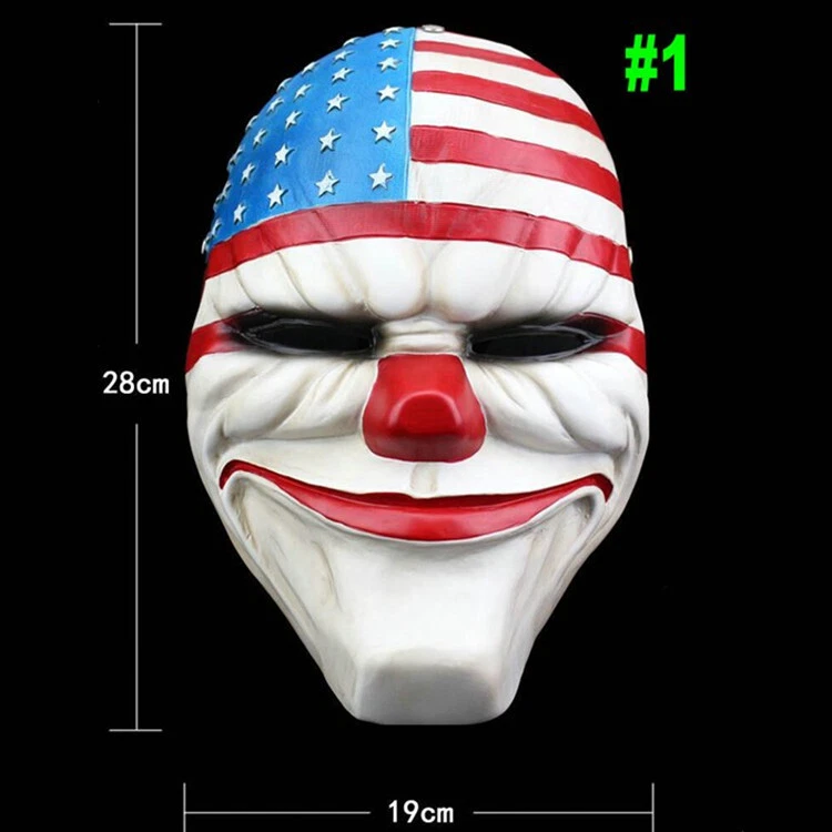 Payday Mask Heist Joker Chains Wolf Hotxon Dallas Halloween Cosplay Costume Prop - Image 1 of 4