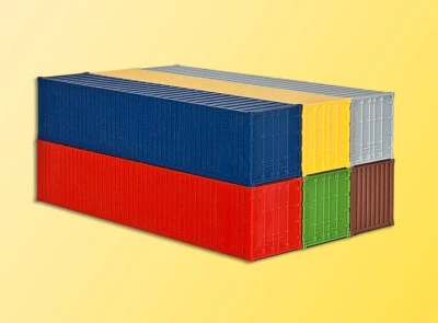 Kibri 10922 40-Fuß-Container, 6 Pezzo, Kit di Costruzione, H0 - Immagine 1 di 2