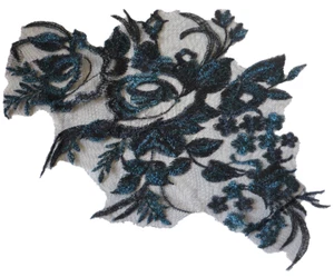 (3,84€/St.) 1 Spitze 24x32cm Applikation Stickerei dunkelblau Nr.32 - Bild 1 von 3