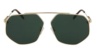 Nuevo ALEXANDER MCQUEEN AM0229SA 004 65mm Dorado Aviador Gafas de sol Italia Unisex Foto 1 de 3