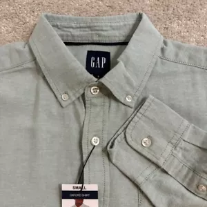NWT GAP Oxford Shirt Button Down Long Sleeve Green Bay Stretch Small - Picture 1 of 10