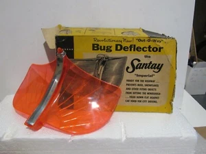 Vintage Santay Bug Deflector Orange Flourescent Folds Flat Snow Ice W Mountings - Picture 1 of 6