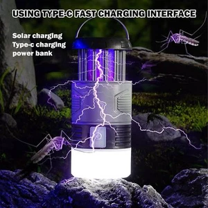 Solar Insektenvernichter Tragbare UV-Mückenlampe Fliegenschutz Fliegenfalle - Bild 1 von 17