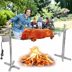Spit Roaster Electric BBQ Rotisserie Grill Kit Tripod Rotisserie Stand W/ Motor - Picture 1 of 15