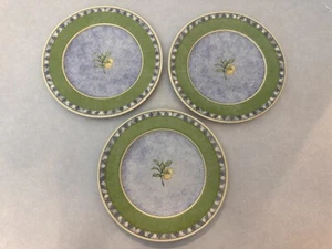 Set of (3) - Royal Doulton Carmina - 9" Salad Dessert Plates - Lemon Blue Center - Picture 1 of 6
