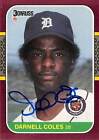 Darnell Coles Autographed Baseball Card Detroit Tigers 1987 Donruss 215