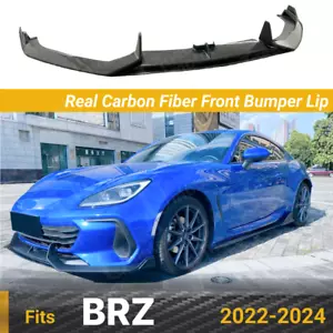 Fits Subaru BRZ 2022-2024 Real Carbon Fiber Front Bumper Lip Spoiler Splitter - Picture 1 of 15