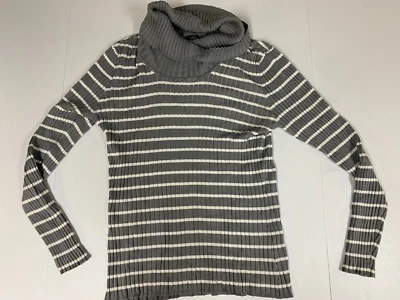 Apt 9 Womens Sweater Extra Large Gray pullover striped stretch - Image 1 of 4