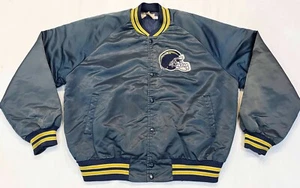 Vintage Chalk Line NFL San Diego Chargers Satin Bomber Jacket XL Navy Blue USA - Picture 1 of 13