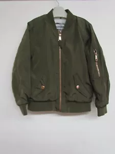 Marks & Spencer M&S Green Faux Fur Lined Bomber Jacket age 7-8       BN125p - Picture 1 of 4