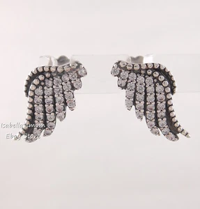 Majestic Feathers Autentico Pandora Orecchini Argento 290581CZ Nuovo W Astuccio - Foto 1 di 3
