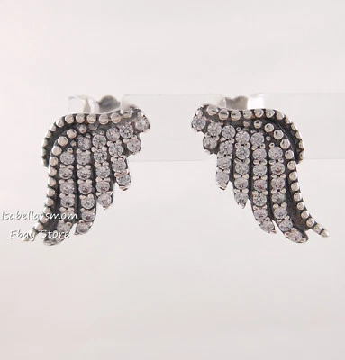 Majestic Feathers Autentico Pandora Orecchini Argento 290581CZ Nuovo W Astuccio - Immagine 1 di 3