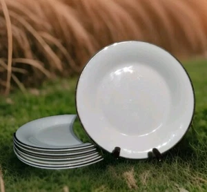 GIBSON HOUSEWARES CHINA PLATE GOLD TRIM SIZE 7.75" DIAMETER Set of 6 - Picture 1 of 6