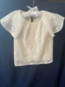 ZARA Girl's Lined Lace Top with Flutter Sleeves Size 9Years NWT - Picture 1 of 2