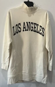 Neu mit Etikett American Eagle Größe XS Damen-Sweatshirtkleid Mini elfenbeinfarben Los Angeles - Bild 1 von 4