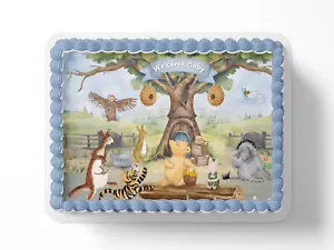POOH BEAR BABY SHOWER Cake Topper Edible Image Pooh Bear Baby Shower Decorations - Picture 1 of 8