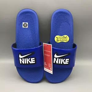 Nike Jungen Kawa Pantoletten Größe 6 Y Slipper Sandalen Spiel königsblau Poolwasser Neu mit Etikett - Bild 1 von 13