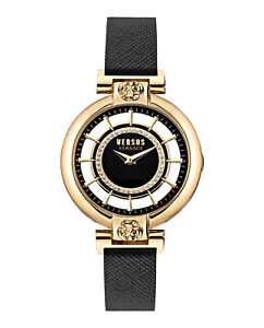Versus Versace Womens Silver Lake Gold 36mm Strap Fashion Watch