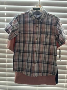 New NAUTICA 3 Piece Set Boy’s Outfit Sz 7 Plaid Dress Shirt/T-Shirt/Shorts - Picture 1 of 10