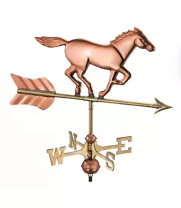 Good Directions Polished Copper Horse Garden Weathervane-801PG w/Pole - Picture 1 of 3