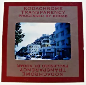 Kodachrome SLIDE | *1950s* Hong Kong Street Scene Vehicles RED BORDER - Picture 1 of 2