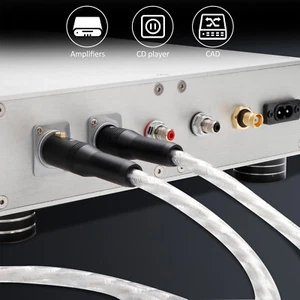 2PCS Audio 3PIN XLR Cables Silver Plated Signal Wire HiFi Gold Plated Connectors - Picture 1 of 16