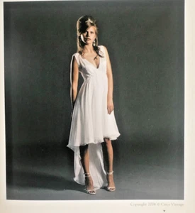 NEW Sample Circa Vintage Bridal Gown Wedding Silk Chiffon Beaded Bodice Size 4 - Picture 1 of 9