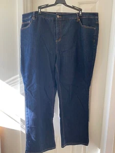 LIZ CLAIBORNE NY Petite Hepburn Straight Leg Jeans DARK RINSE 22W PETITE  - Picture 1 of 2