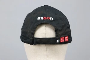 RF ROGER FEDERER 2020 UNIQLO Tennis Black Hat Used Cap White Logo One Sz - Picture 1 of 20
