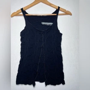 Anthropologie schwarz gerafft leichtes Boho Babydoll Tank Cami Damengröße S/M - Bild 1 von 5