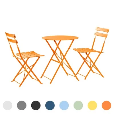 2 Seater Sussex Bistro Set Table Chairs Outdoor Garden Patio Furniture Round - Image 1 of 4