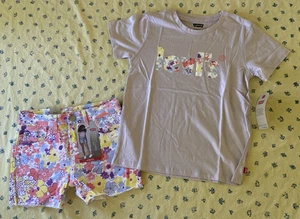 Girl's Levi's Floral Denim Shorts Size 8 & Matching Top Size M 10-12 *NEW* - Picture 1 of 17