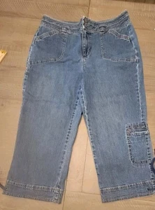 Coldwater Creek blaue Jeans Größe 8 Bein zum Binden Boho einfach klassisch - Bild 1 von 9