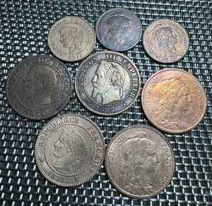 JOLI LOT DE 8 PIECES DE 1 et 2 CENTIMES NAPOLÉON, CERES, DUPUIS   (1331) - Imagen 1 de 6
