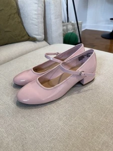 Steve Madden NYC Women's Patent Mary Janes Low Block Heel, Pink, Sz 9 - Picture 1 of 9