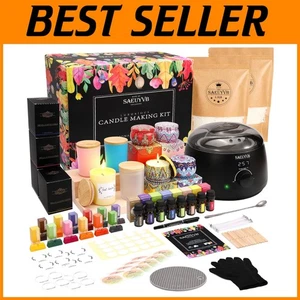 Complete DIY Candle Making Kit with Melting Pot & Soy Wax - Perfect for Adults - Picture 1 of 9