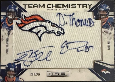 2010 Panini R&S Team Chemistry TIM TEBOW / DEMARYIUS THOMAS / DECKER Auto 6/11 - Image 1 of 2