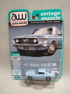 Auto World 1967 Ford Mustang GTA arcadian blue New 1:64 Scale - Picture 1 of 5