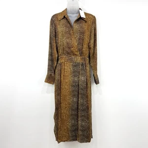 Vestido Reiss Para Mujer 6 Nuevo Con Etiquetas Emile Croc Old Money Mob Esposa Envolvente Manga Larga - Imagen 1 de 17