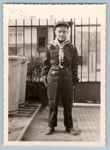 1956 ELLIS in his CUB SCOUT UNIFORM FRANKFURT VINTAGE SNAPSHOT PHOTOGRAPH - Picture 1 of 2