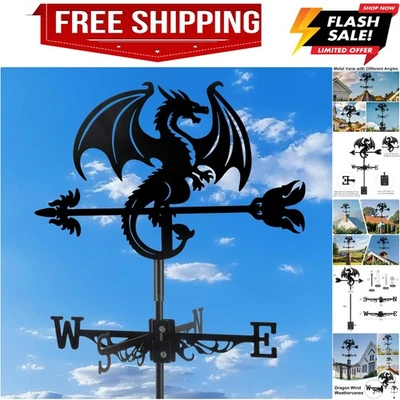 Металлический флюгер Dragon Wind для крепления на крыше указатель направления ветра... - Изображение 1 из 4