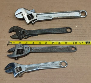 4 Stck. Vintage Adj Schraubenschlüssel Werkzeuge Utica 92-12, 92-8, McKaig-Hatch 10 Zoll, Bessey - Bild 1 von 24