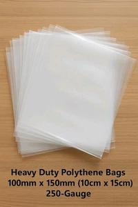 100x150mm Polythene Record Sleeves 250G Outer Covers Protective Clear Bags - Picture 1 of 2