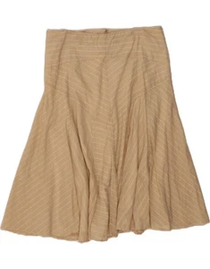 TOMMY HILFIGER Womens A-Line Skirt US 10 Large W32 Beige Striped Cotton CF06 - Picture 1 of 3
