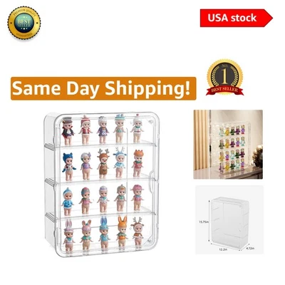 Vitrina acrílica de 4 niveles a prueba de polvo con divisores ajustables - para coleccionables Foto 1 de 4