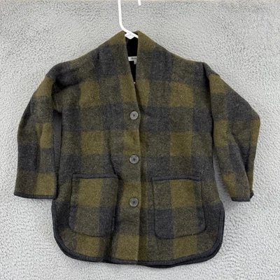 Madewell Suéter Niñas Mediano Verde Cárdigan a Cuadros Chaqueta Blazer Lana Merino Foto 1 de 4