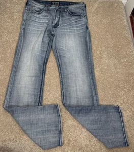 Buckle Salvage Mayhem Boot Jeans Mens 34 x 33 Regular Fit Stretch Distressed - Picture 1 of 8