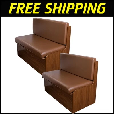 Fundas de cojín duraderas para autocaravana marrón PU con ajuste seguro para asientos de comedor y banco Foto 1 de 4